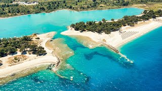 Kassandra  Halkidiki  Possidi Beach  Port Glarokavor Lagoon  4K Drone Shots  Greece [upl. by Dlanod]