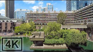 Londons Barbican Centre Walking Tour  Summer 🌞 2021  4K 3D Sound 🎧 [upl. by Crista]