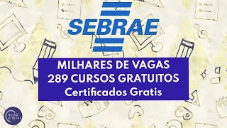 CURSOS GRATUITOS  SEBRAE disponibiliza vagas para 289 cursos online [upl. by Arit]