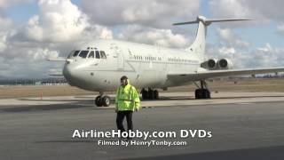 RAF VC10 starting engines and taxi at Vancouver March 311  nothing beats Conway engines firing up [upl. by Yarod]