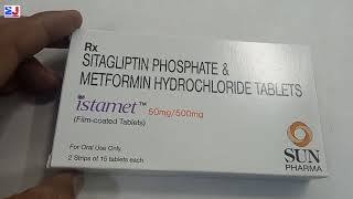 istamet 50mg 500mg Tablet  Sitagliptin phosphate amp Metformin Hydrochloride Tablet uses Review Hindi [upl. by Yona]