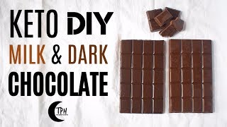 Keto DIY Milk Chocolate  Dark Chocolate  LowCarb DIY Chocolate Recipe [upl. by Carroll487]