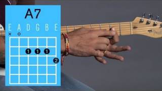 How to Play an A7 Open Chord  Guitar Lessons [upl. by Llert]