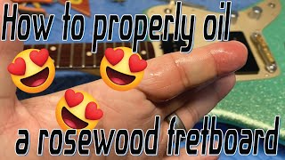 Oiling a Rosewood Fretboard  Simple Technique and Choosing the Right Oil [upl. by Schiff626]