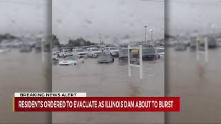 Residents evacuated near Illinois dam [upl. by Amathiste14]