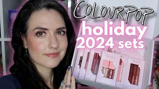 ColourPop HOLIDAY SETS 2024  Swatches  Giveaway [upl. by Nirrak457]