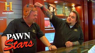 Pawn Stars VERY RARE 1940s Football Helmet Season 4  History [upl. by Rotkiv195]