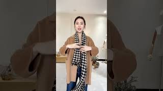 How to tie a plaid cashmere scarf [upl. by Ellehsar]