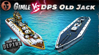 Gimle VS DPS Old Jack  From the Depths Battleship Battle [upl. by Llednyl175]