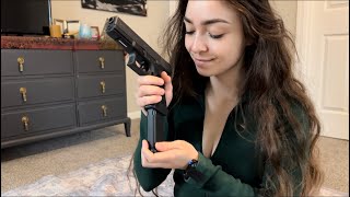 ASMR Glock 17 9mm Pistol amp Magazine Sounds For Deep Sleep amp Relaxation w Whispering and Tapping [upl. by Atteloiv]