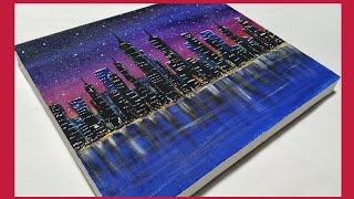 ✅ Pintar PAISAJE Urbano  Cityscape Painting  Acrylic Painting for Beginners  Pintura Acrílica 81 [upl. by Utas373]