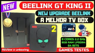 NOVA BEELINK GT KING II 2  AMLOGIC A311D2 OCTA CORE 8GB LPDDR4 64BIT  REVIEW UNBOXING E TESTES [upl. by Alaric]