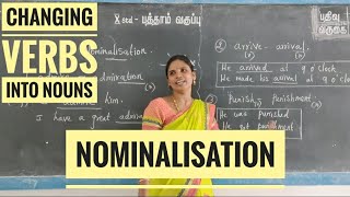 std 10  Nominalisation  converting other parts of speech into noun [upl. by Airbmat]