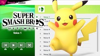 Pikachu Voices  Super Smash Bros Ultimate [upl. by Eytteb15]