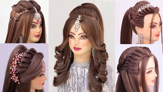 5 bridal hairstyles kashees l Easy Navratri hairstyle l Front variation l wedding hairstyles kashees [upl. by Adnawat]