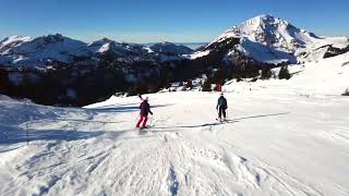 4K LItinéraire Blue Ski Piste Chatel portesdusoleil France [upl. by King]