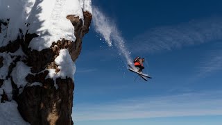 Skiing off CLIFF with GoPro  Cinematic Speed Riding Footage [upl. by Nogam449]