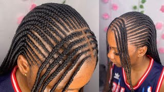 Simple tribal braids  with expression and french curls Hair extensions [upl. by Dohsar]