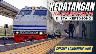 LOKOMOTIF LANGKA BERAKSI🔥🔥‼️  Momen kedatangan KA Pasundan di stasiunkertosono keretaapi train [upl. by Cadman]