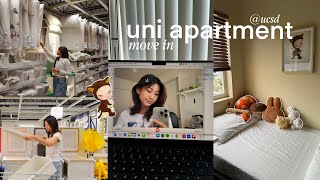 uni diaries 📦 move in with me  ucsd  transfer student shopping at ikea nara decor [upl. by Yraeht]