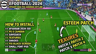 How to install Pes Ppsspp ISO  SAVEDATA  TEXTURES  PS5 CAMERA Esteem Patch [upl. by Zeugirdor]