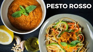 PESTO ROSSO FÁCIL  CON IDEA DE PLATO DE PASTA SALUDABLE [upl. by Mazlack]