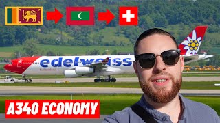 Is EDELWEISS a Good Airline A340 Economy Review [upl. by Avla]