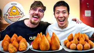 JAPONÊS PROVA RODIZIO DE COXINHA PELA PRIMEIRA VEZ [upl. by Amalee]