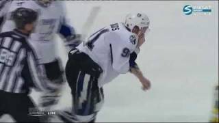 HD Johnny Boychuk shot the puck in the face Steven Stamkos Lightning  Bruins NHL May 27 2011 [upl. by Korfonta405]