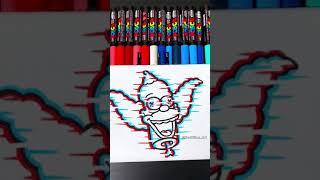 Drawing The Simpsons with Posca Markers Glitch Effect Shorts [upl. by Adnilev146]