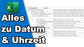 ExcelTutorial Alles zu Datum amp Uhrzeit [upl. by Niriam]