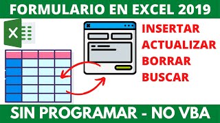 FORMULARIO PARA INGRESAR DATOS EN EXCEL 2019 SIN PROGRAMACIÓN [upl. by Arodnap]