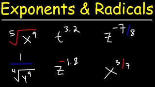 How To Convert Between Exponential Form and Radical Form  Algebra [upl. by Ixela]