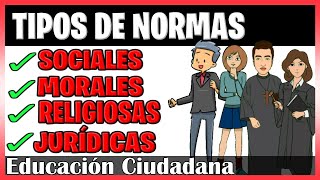 ✅ Las NORMAS  Tipos de Normas Sociales Morales Religiosas y Jurídicas  Explicación y Ejemplos [upl. by Iona475]