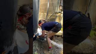 Replacing a valve on a full water tank 🫣💦  🎥 theladyplumber [upl. by Ronile]