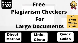 Free Plagiarism Checker Without Short Words Limit [upl. by Redlac429]