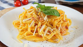 Authentic Italian Carbonara Pasta with American Touch  ONLY 5 Ingredients [upl. by Farrand]