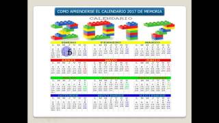 como aprenderse el calendario 2017 [upl. by Ogirdor206]