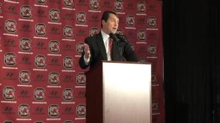 VIDEO Will Muschamp named South Carolina football coach [upl. by Oigres]