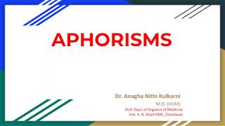 ORGANON OF MEDICINE  Aphorisms  Introduction [upl. by Finnie]