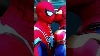 Ironman and Spiderman kissing each other marvel marvelstudios ironman spiderman olympicsports [upl. by Reld349]