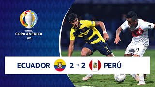 HIGHLIGHTS ECUADOR 2  2 PERÚ  COPA AMÉRICA 2021  230621 [upl. by Lali996]