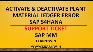 activate plant sap s4hana  deactivate plant sap  material ledger activation  plant activation sap [upl. by Yelad890]