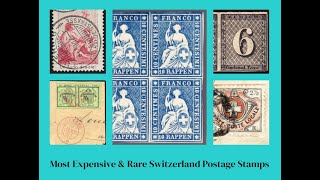 Most Expensive amp Rare Switzerland Postage Stamps [upl. by Cly162]