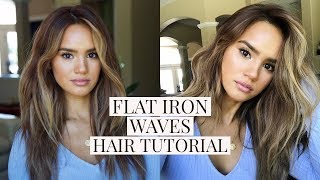 FLAT IRON BEACH WAVES HAIR TUTORIAL DACEY CASH [upl. by Olodort]