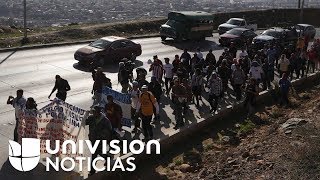 Migrantes de la caravana en Tijuana marchan y exigen que se agilicen los procesos de asilo [upl. by Reisch323]