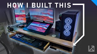 How I built my upgraded desk  2022 home digital art studio [upl. by Prentiss]