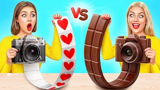 Real Food vs Chocolate Food Challenge  Edible Battle by Choco DO [upl. by Ike]