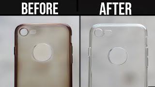 How to Clean Yellowness of Transparent Mobile Cover  Clean Silicon Cover at Home [upl. by Ahsimot156]