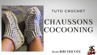 CHAUSSONS COCOONING  TUTO CROCHET [upl. by Bamby899]